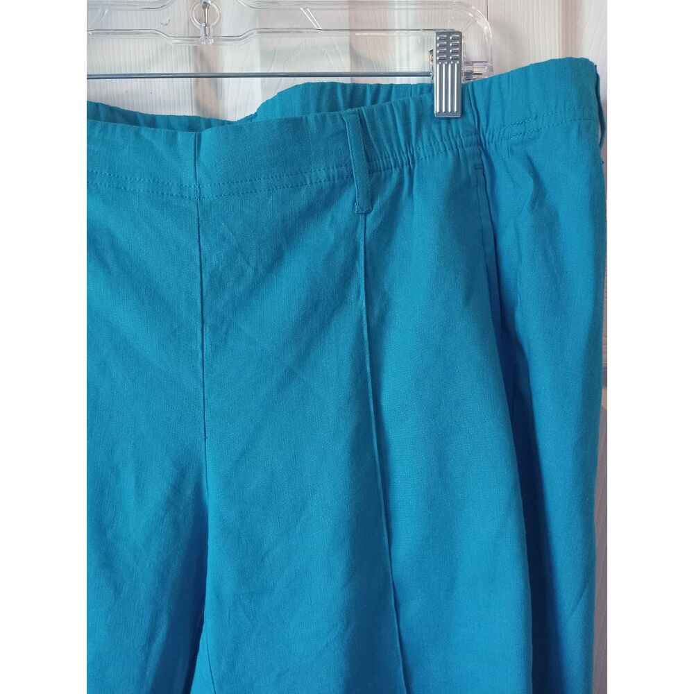 J Jill XL Petite XLP Linen Stretch Cropped Pants Turquoise Aqua - Picture 4 of 5